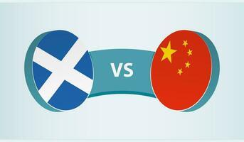 Scotland versus China, team sports competition concept. vector