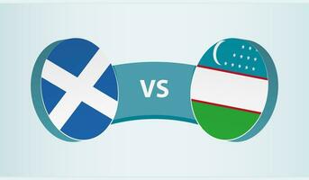 Scotland versus Uzbekistan, team sports competition concept. vector