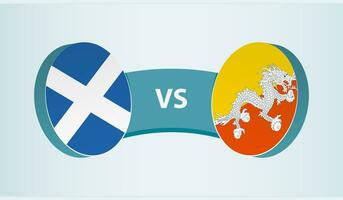 Scotland versus Bhutan, team sports competition concept. vector