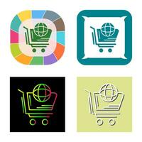 icono de vector de compras del mundo