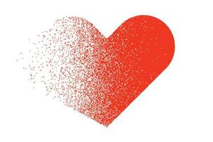 Heart with scattering effect. Vector illustration for designs for Valentines Day.