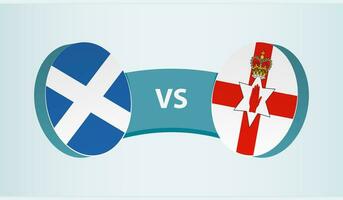 Scotland versus Northern Ireland, team sports competition concept. vector