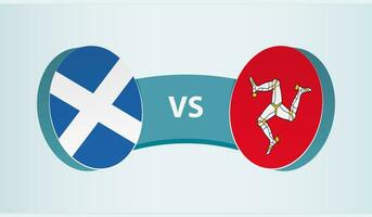 Escocia versus isla de hombre, equipo Deportes competencia concepto. vector