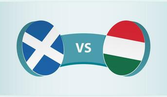 Scotland versus Hungary, team sports competition concept. vector