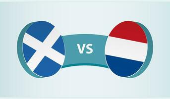 Escocia versus Países Bajos, equipo Deportes competencia concepto. vector
