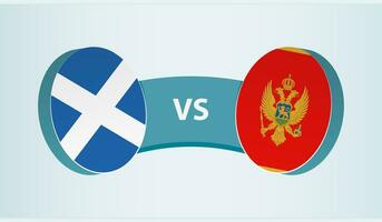 Scotland versus Montenegro, team sports competition concept. vector