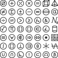 Vector of Math Symbol Icon Set. Perfect for user interface, new application.