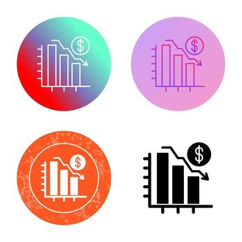 gráfico abajo vector icono