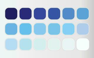 Blue gradient shades color set vector