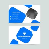 Blue simple business card template vector