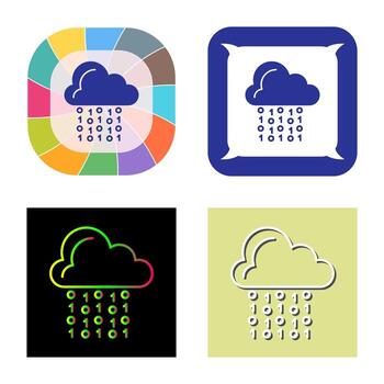 icono de vector de codificación de nube