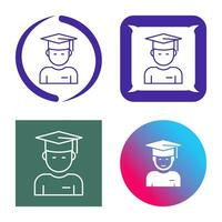 icono de vector de estudiante graduado