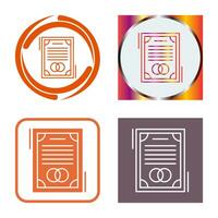 Wedding Contract Vector Icon