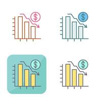 gráfico abajo vector icono