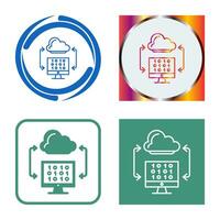 icono de vector de codificación de nube