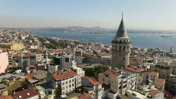 Aerial drone Galata Tower Istanbul photo