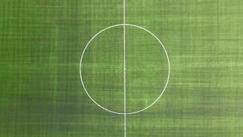 Drone green football field photo