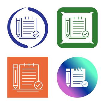 cheque, notas, vector, icono vector