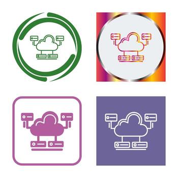 icono de vector de base de datos en la nube