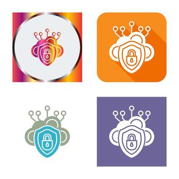 icono de vector de seguridad en la nube