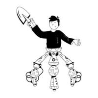 Trendy Robot Technology vector