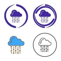 icono de vector de codificación de nube