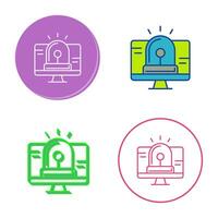 Hacking Alarm Vector Icon