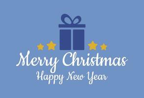 tarjeta postal con texto contento nuevo año y alegre Navidad con Navidad decoraciones y tipografía diseño. vector