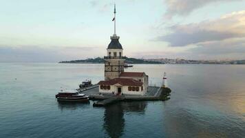 Maiden's Tower istanbul aerial view photo