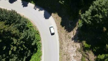 Drone footage of Zigzag Road between Forest photo