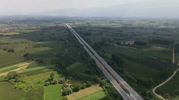 Driving Car Drone Shot photo