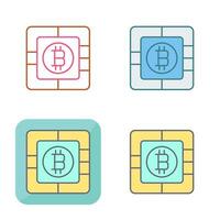 Bitcoin Chip Vector Icon