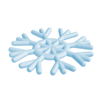 3d illustration of Christmas blue icon snowflake isolated. glossy surface. Happy New Year Decoration Holiday element for web design, greeting card png