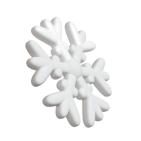 3d illustration of Christmas white icon snowflake isolated. glossy surface. Happy New Year Decoration Holiday element for web design, greeting card png