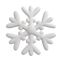 3d illustration of Christmas white icon snowflake isolated. glossy surface. Happy New Year Decoration Holiday element for web design, greeting card png