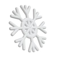 3d illustration of Christmas white icon snowflake isolated. glossy surface. Happy New Year Decoration Holiday element for web design, greeting card png