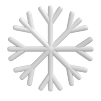 3d illustration of Christmas white icon snowflake isolated. glossy surface. Happy New Year Decoration Holiday element for web design, greeting card png