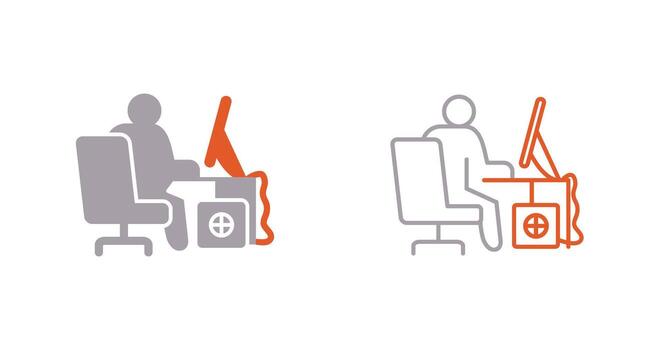 Computer Worker Vector Icon