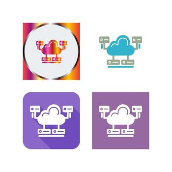 icono de vector de base de datos en la nube