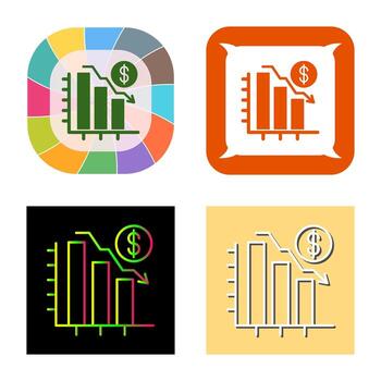 gráfico abajo vector icono