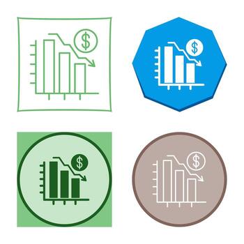 gráfico abajo vector icono