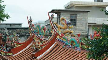 The old fishing village view with the traditional architectures on the south of the China along the ocean coast photo