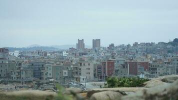 The old fishing village view with the traditional architectures on the south of the China along the ocean coast photo