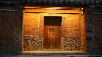 The old fishing village view with the traditional architectures on the south of the China along the ocean coast photo