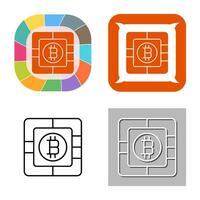 icono de vector de chip bitcoin