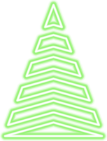 neon Kerstmis boom illustratie voor donkerder achtergronden. PNG met transparant achtergrond.