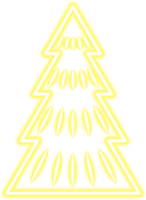 Neon Christmas tree illustration for darker backgrounds. PNG with transparent background.