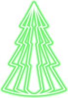 neon Kerstmis boom illustratie voor donkerder achtergronden. PNG met transparant achtergrond.