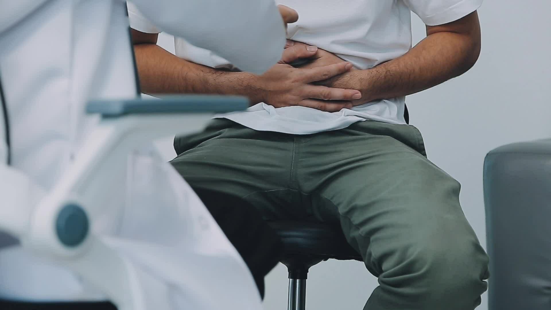 Doctor is diagnosing and giving medicine to a patient with diarrhea