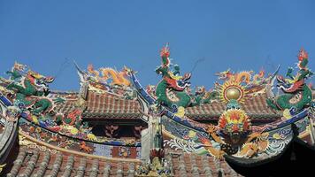 The old fishing village view with the traditional architectures on the south of the China along the ocean coast photo